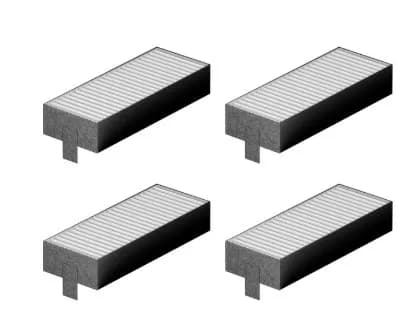 HZ9VEDU0 sada 4 ks uhlíkových filtrů 194 mm do odsavače par Bosch Siemens (17004795)