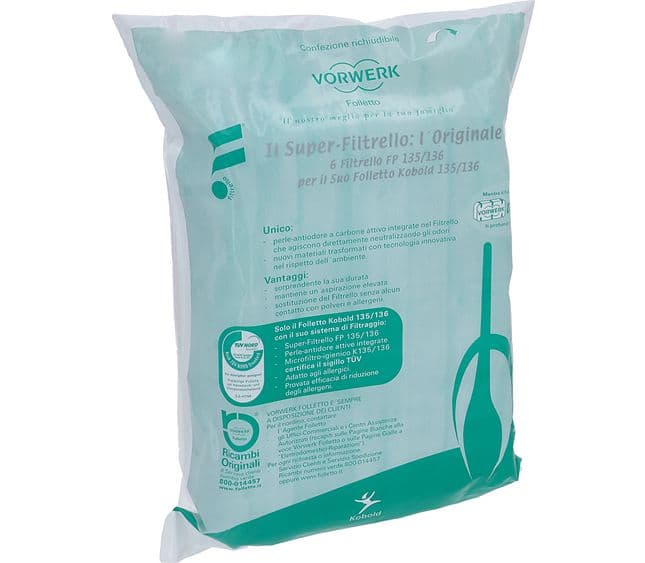 Filtrační sáčky Superfilter do vysavače Vorwerk Kobold VK135/VK136 (6 ks)