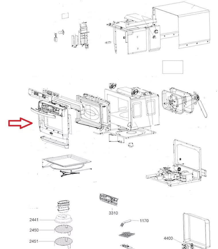 Rám dveří k mikrovlnné troubě Whirlpool Indesit 482000015442