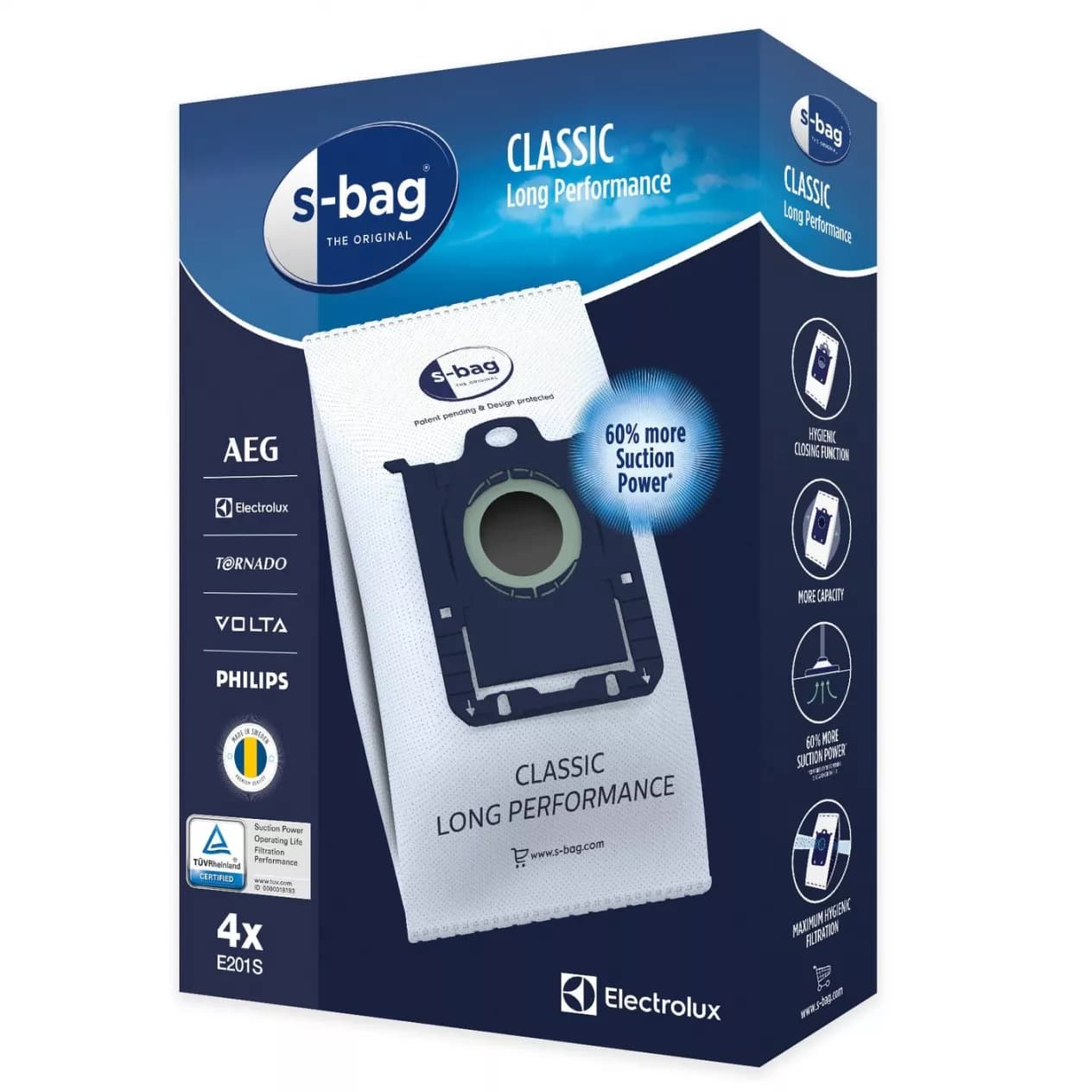 Sáčky do vysavačů AEG Electrolux Zanussi E201S Classic Long Performance (9001684589)